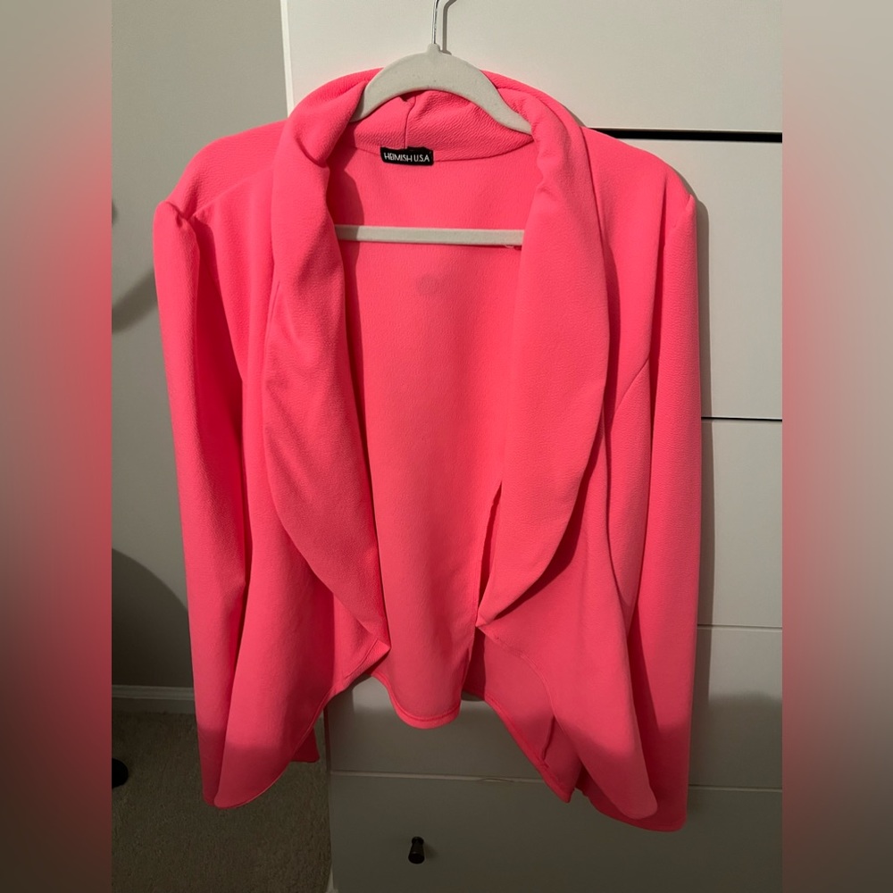 Heimish neon pink stretchy blazer 3x